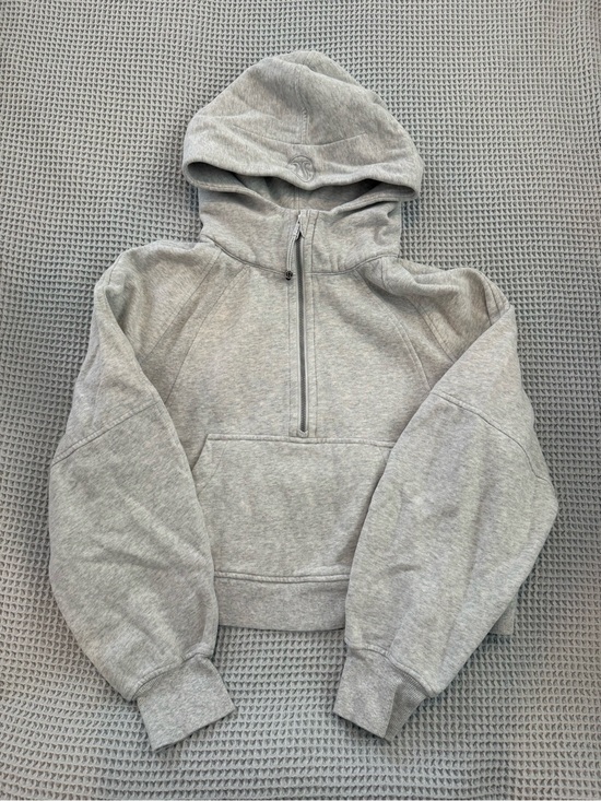 lululemon athletica Jackets & Blazers - Lululemon scuba cropped hoodie- Heather Gray Half-Zip Hoodie